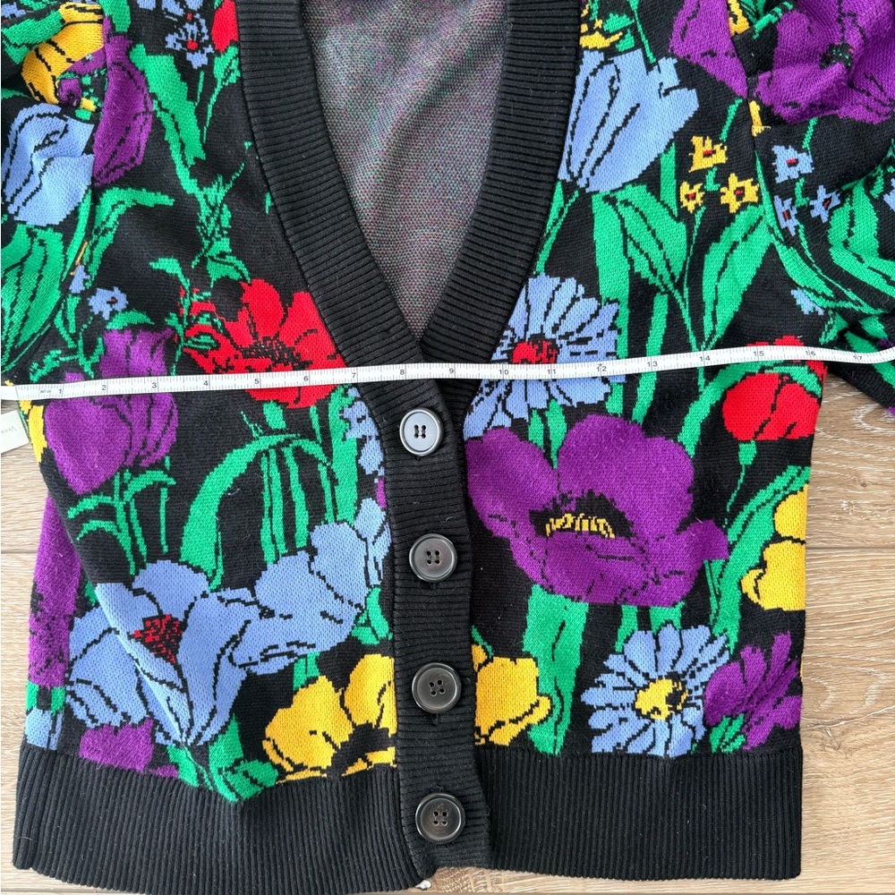 Farm Rio Black Bucolic Garden Knit Cardigan - Picture 5 of 9
